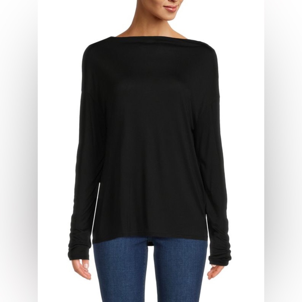 VINCE Drop Shoulder Boatneck Top